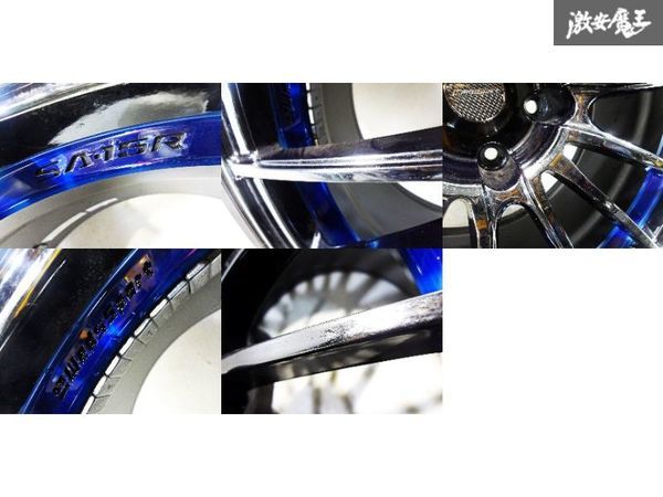 ●きれい！ weds ウェッズスポーツ SA15R SA-15R 19インチ 9.5J +35 PCD 114.3 5穴 BLUE LIGHT CHROME RX-8 クラウン アリスト シーマ_画像6