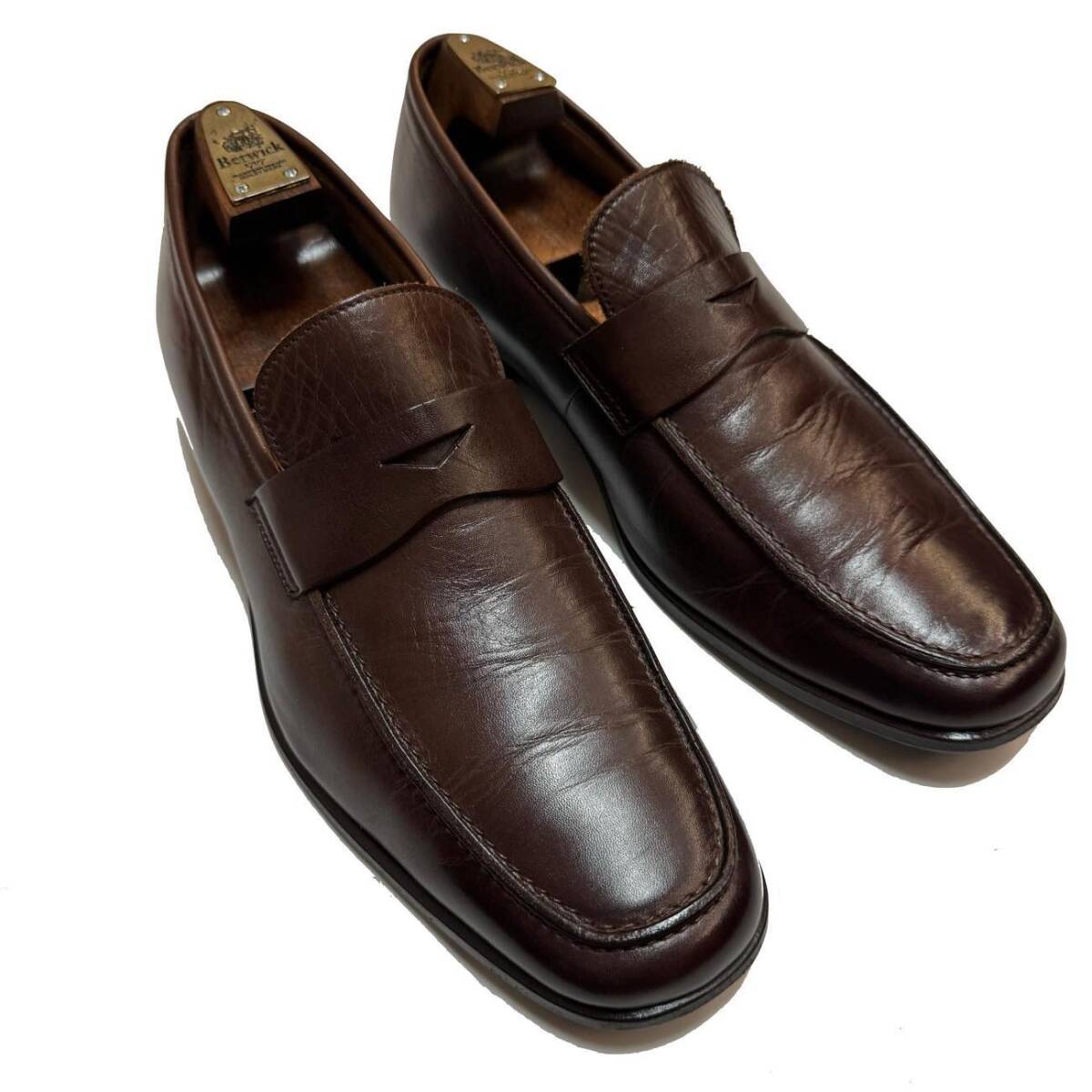 26cm REGAL リーガル コインローファー レザーシューズ 革靴 ビジネスシューズ メンズ ブラウン レザーソール 日本製 男性用 629 茶靴の画像1