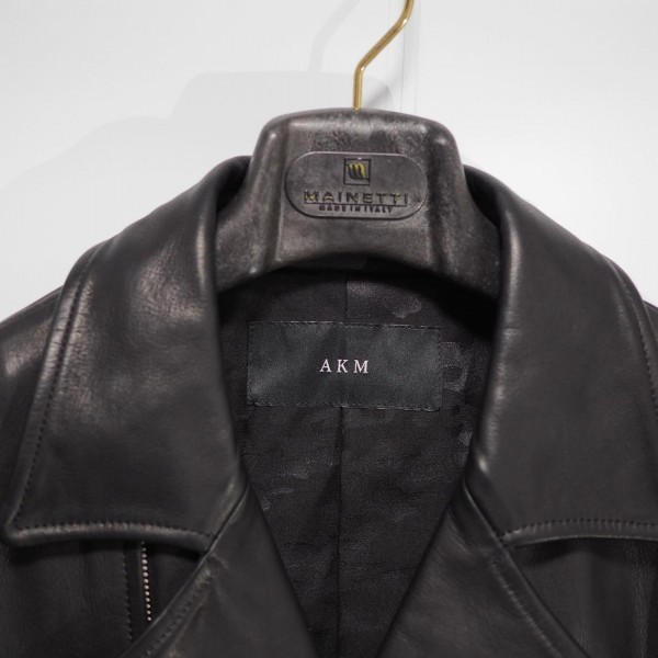 AKMei Kei M kau leather double rider's jacket L regular price 140,400 jpy beautiful USED 1piu1uguale3 Jun is si Moto B135 COW034 wjk leather jacket 