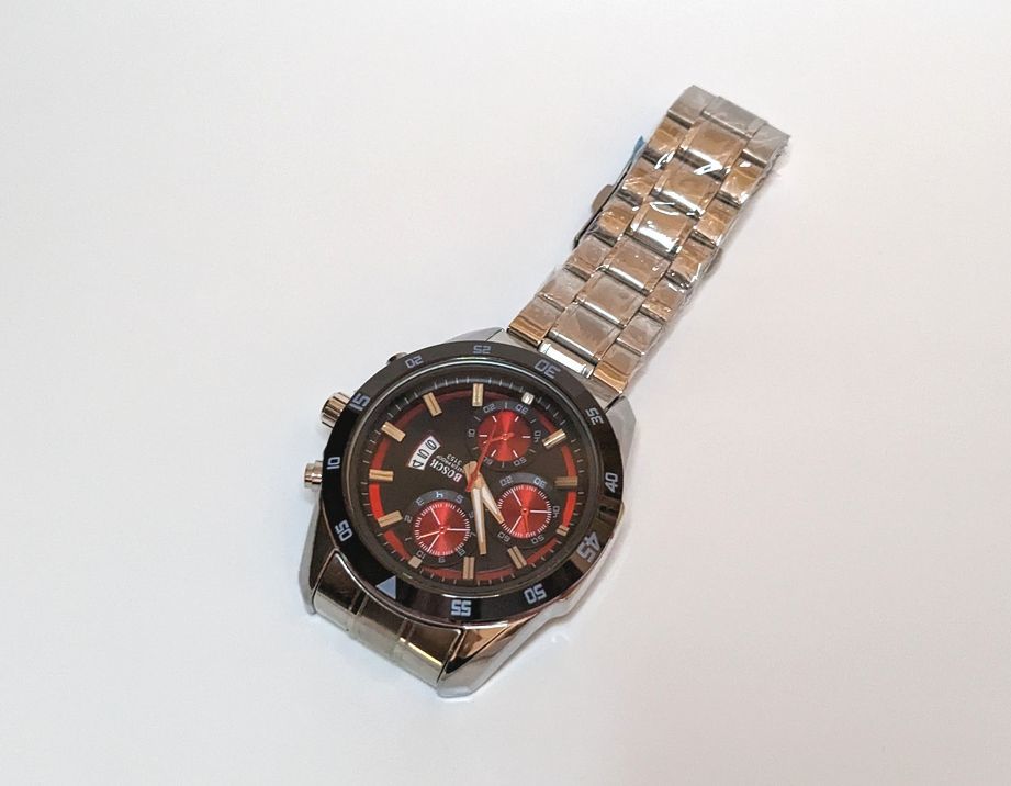 ◆送料無料◆ 新品 BOSCH2 メンズ ビジネス 腕時計 レッド/ブラック 日付表示【ハミルトン オメガ ポールスミス セイコー 福袋】_画像4