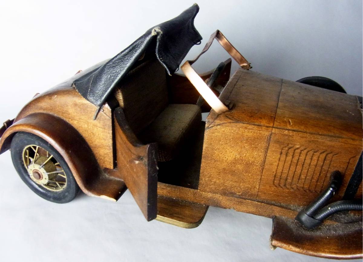 フランスビンテージ BENZ 手作りの木製クラシックカー ベンツ 1923-1924 DAGO 4 ハンドメイド アンティーク_画像6