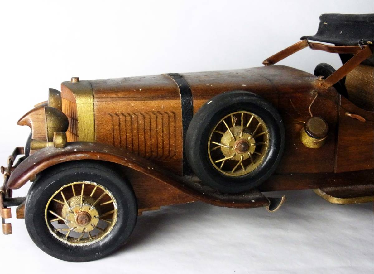 フランスビンテージ BENZ 手作りの木製クラシックカー ベンツ 1923-1924 DAGO 4 ハンドメイド アンティーク_画像5