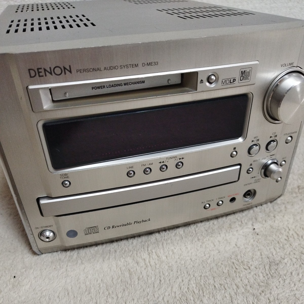 DENON デノン システムコンポ D-ME33 CD MDコンポ　ジャンク品_画像2