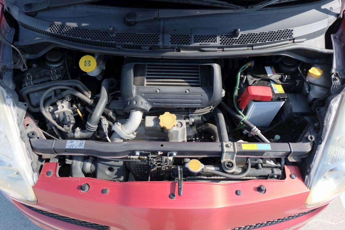 スバルR1 S ハイオク仕様 人気赤 純正OP多数 RECAROシート希少色 MINILITEホイール ローダウン 車検25年12月 2オーナー 個人出品の画像6
