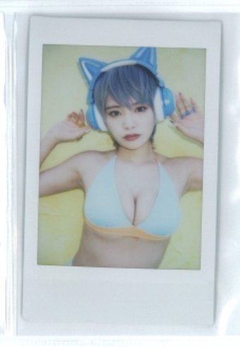 HIT'S/桜井木穂3　Vol.3　1of1　水着オフショットチェキ　(水色×オレンジビキニ/猫耳） 現場撮影 240124-149_画像1