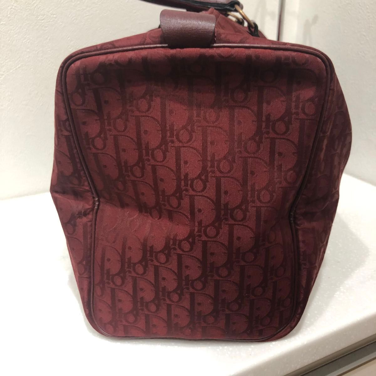 超希少】Christian Dior トロッター ボストンバッグ レッド 超希少】Christian Dior トロッター ボストンバッグ レッド