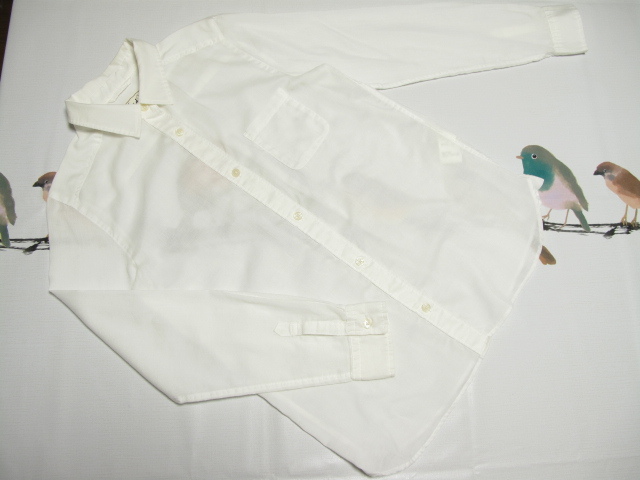 Michel Klein Paris flax . soft shirt blouse white long sleeve 38 M 9 number is hutch also ito gold 