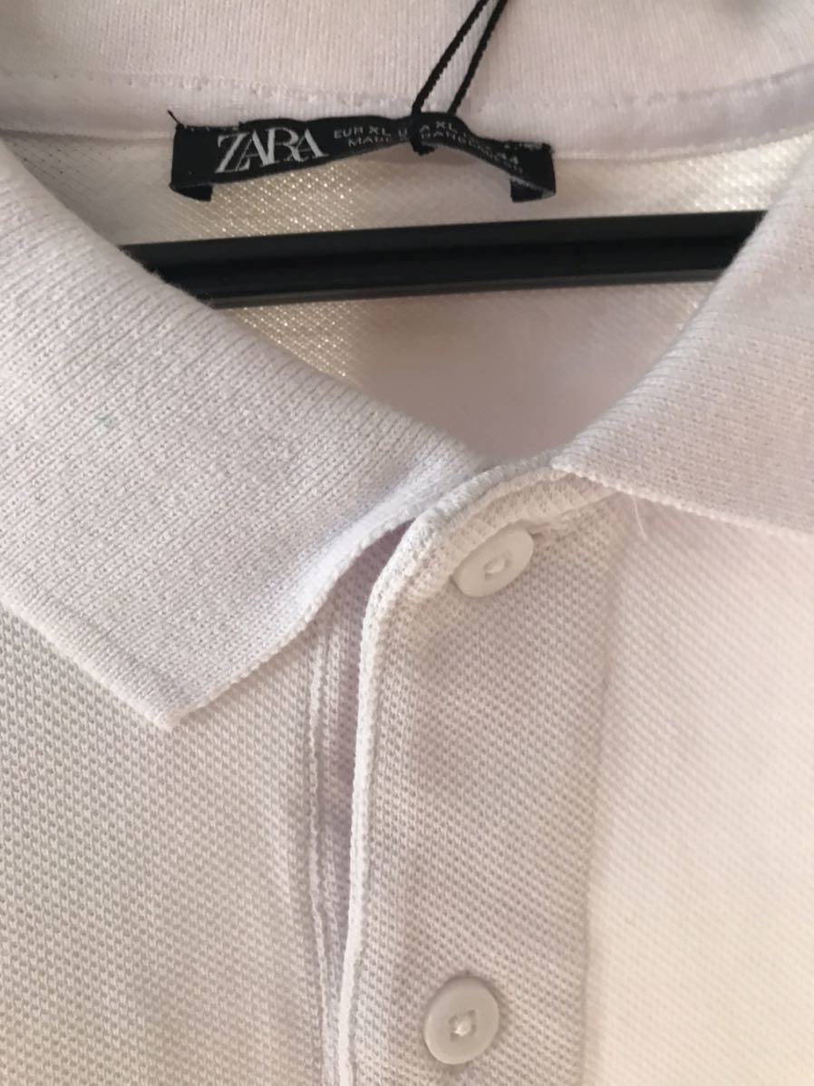ZARAザラ　メンズ半袖ポロシャツ　サイズXL ホワイト_画像2