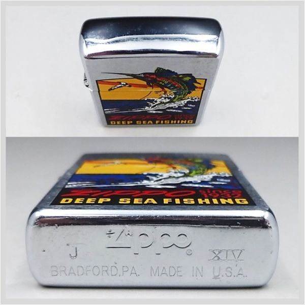 zippo ジッポー オイル ライター ZIPPO since 1932 DEEP SEA FISHING 火種確認済★ 希少品 喫煙道具 アンティーク コレクション 22-0099-01_画像7