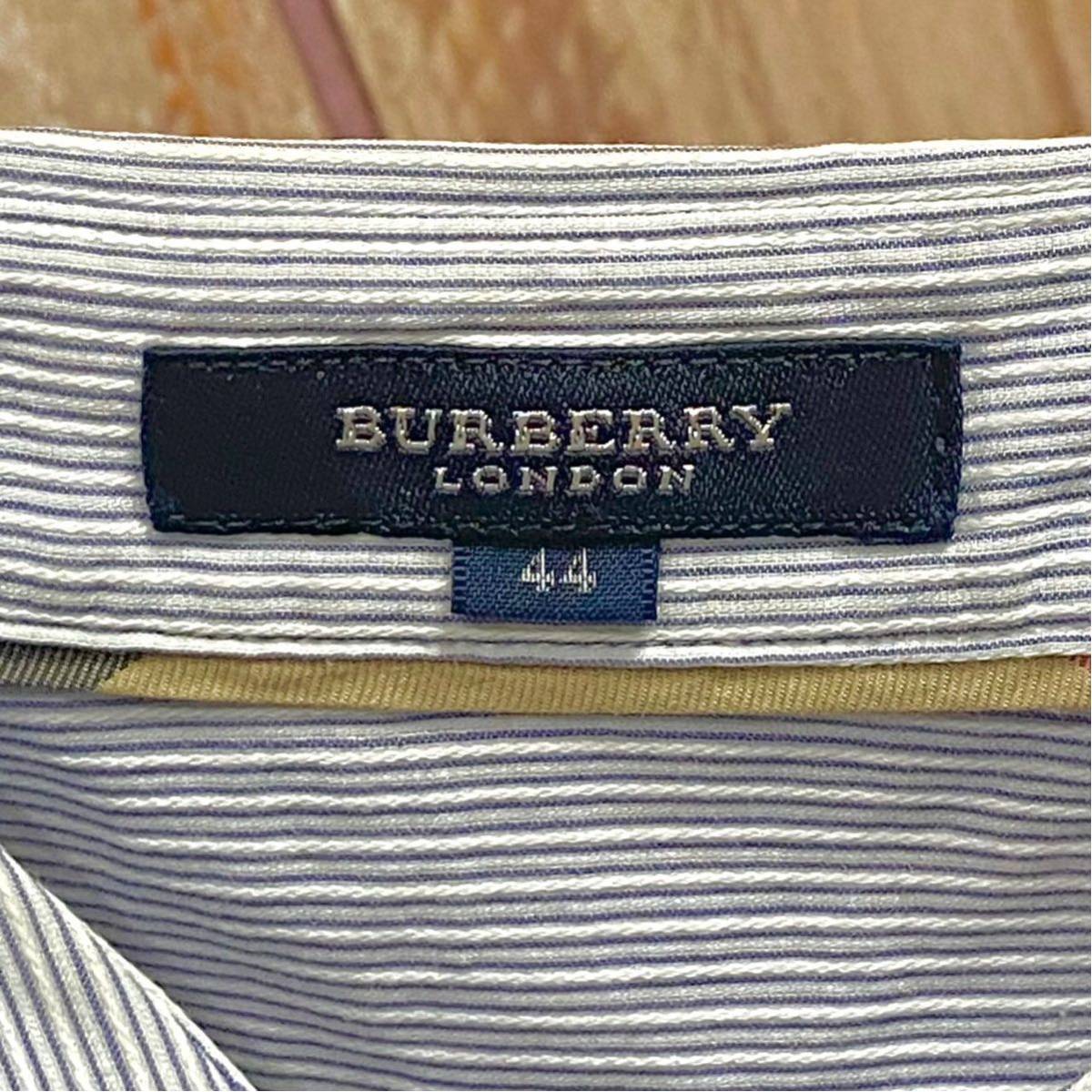 バーバリーロンドン　Burberry　レディース　トップス　長袖シャツ　ブラウス　ストライプ　ロゴプリント_画像9