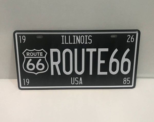 K109 新品◆３枚セット アメリカ雑貨 ROUTE66 ナンバープレート型 ブリキ看板 おしゃれ かっこいい インテリアに レトロ ビンテージ_画像2