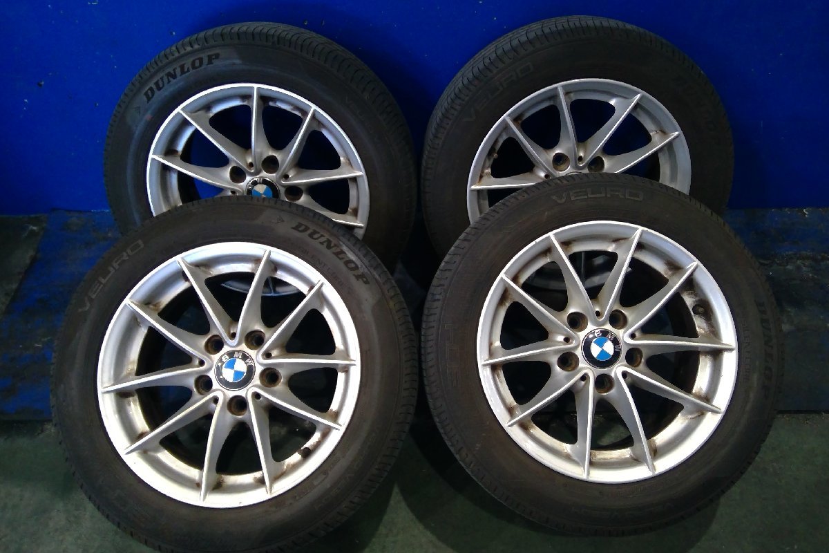 (H)BMW 3シリーズ/E90/US20 純正 16インチ アルミホイール 7J +31 2022年製造タイヤ DUNLOP 205/55R16 バリ山 4本セット e126[240013]_画像1