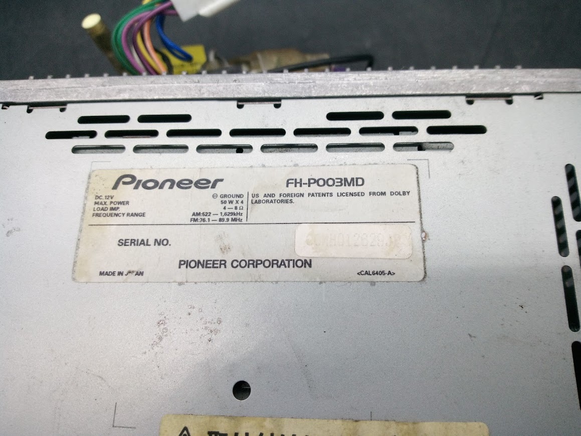 0 Pioneer Carozzeria MD машина стерео FH-P003MD электризация не проверка утиль /Pioneer/Carrozzeria / машина стерео /MDLP /2DIN