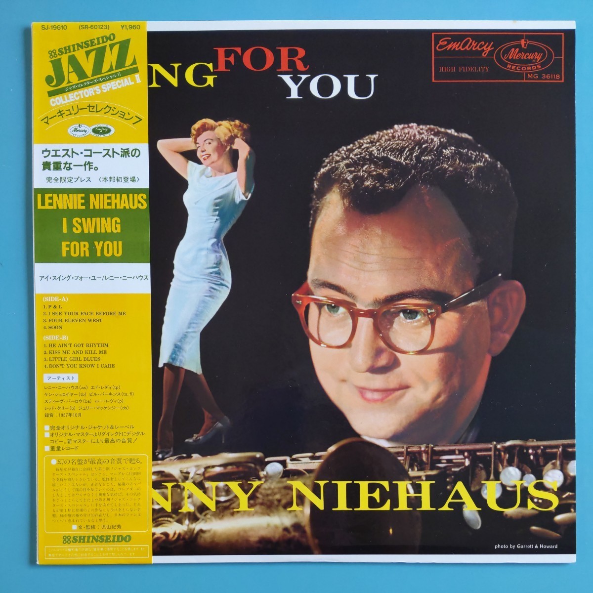 【帯付/試聴済LP】レニー・ニーハウス『I SWING FOR YOU』LENNIE NIEHAUS★新星堂JAZZ COLLECTOR'S SPECIAL★SJ−19610_画像1