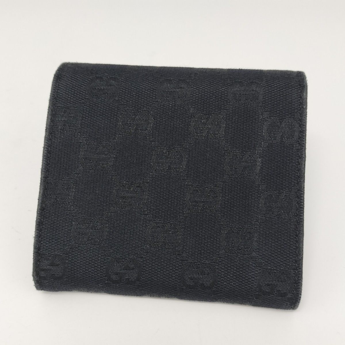 極美品★グッチ　折り財布　キャンバス　ブラック　黒