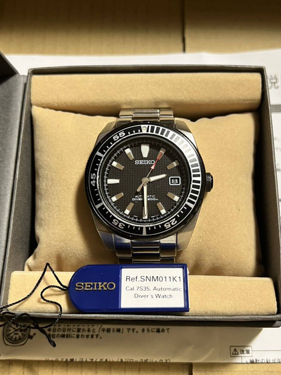 【美品】 セイコー SEIKO ブラックサムライ SAMURAI サムライSS 7S35-00B0/SNM011K1自動巻き_画像1