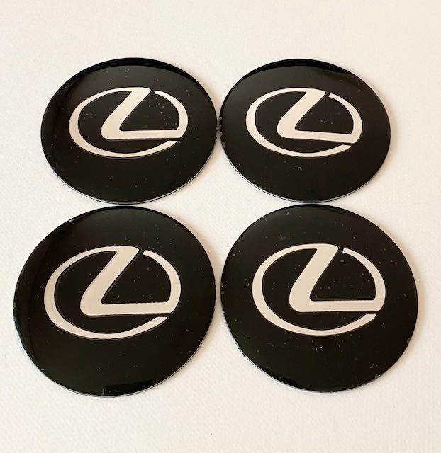 レクサス LEXUS ステッカー ホイールキャップシール TOYOTA エンブレムロゴ センターバッジ ブラック 56mm 4枚_画像2