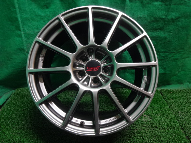 ENKEI製 スバル STI純正●17×7.5J +55 5H PCD100 オプション中古ホイール4本●ユ10_1本目