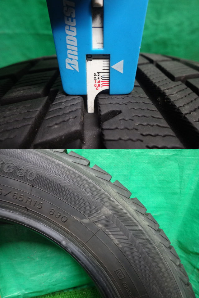 185/65R15●ヨコハマ アイスガード YOKOHAMA ice GUARD iG30 中古冬タイヤ4本●ユ34_②の残り溝、汚れ