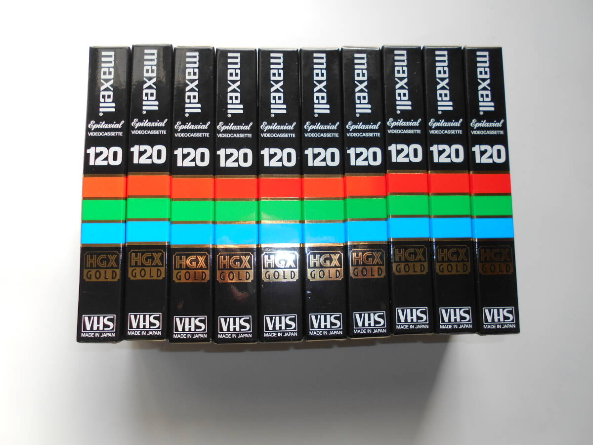 maxell HGX GOLD VHS ビデオテープ 10本 昭和レトロ _画像1