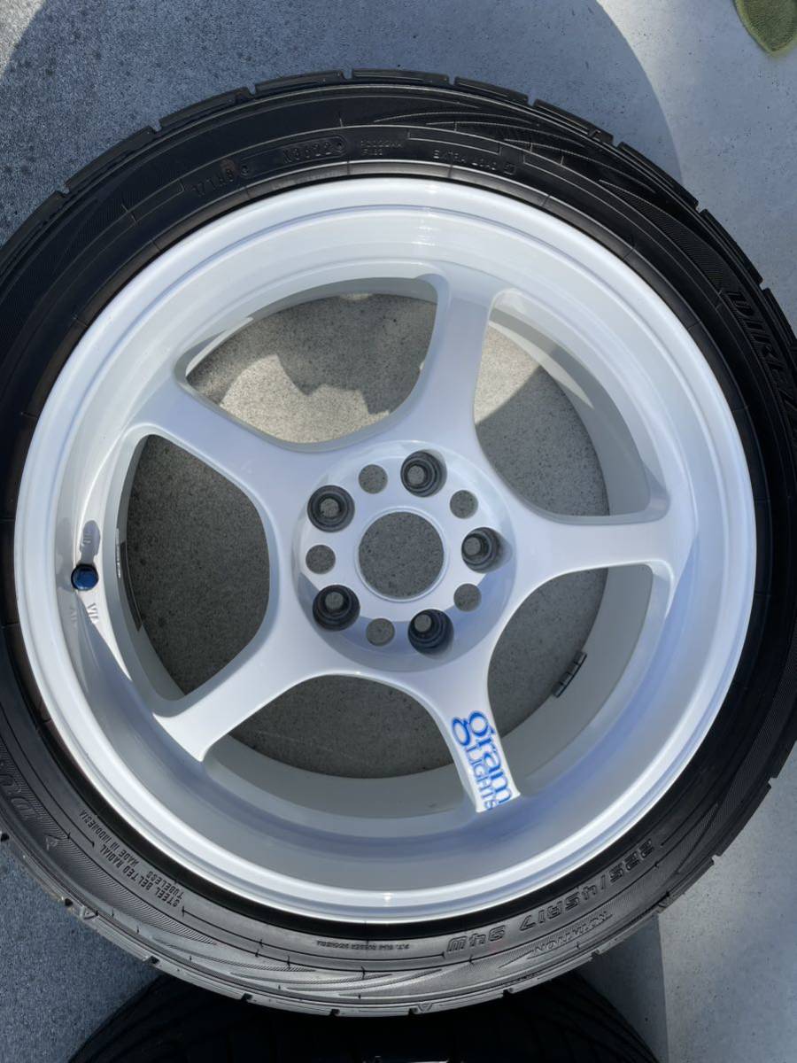 RAYS レイズ グラムライツ 57c 114.3 7.5j +30 dz102 225/45r17 美品 バリ溝VOLK RACING _画像6