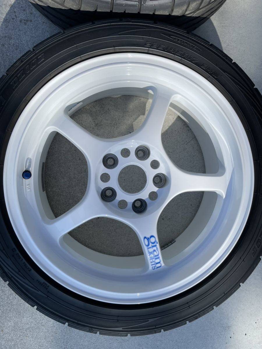 RAYS レイズ グラムライツ 57c 114.3 7.5j +30 dz102 225/45r17 美品 バリ溝VOLK RACING _画像5