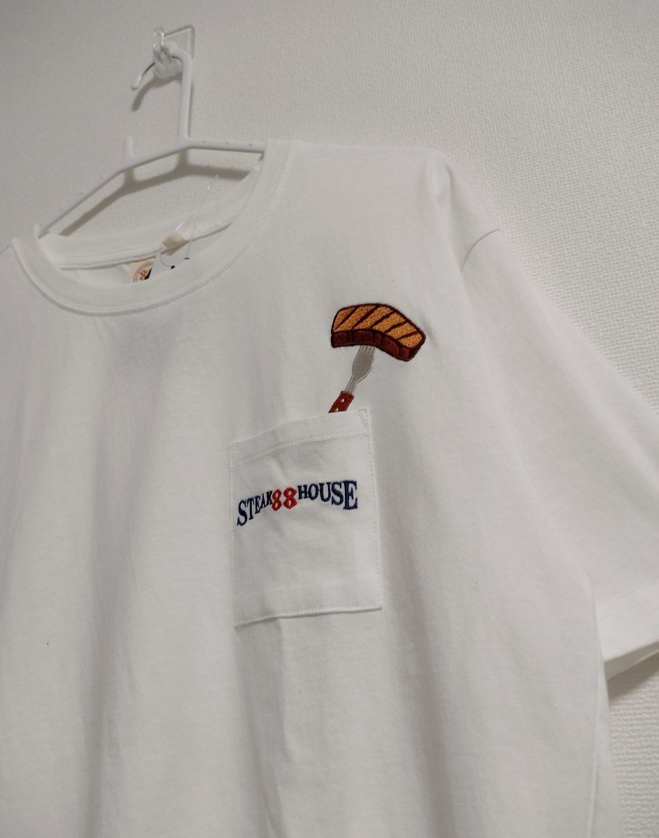 【新品タグ付】ステーキハウス88 ポケット刺繍 Tシャツ Lサイズ 沖縄 STEAK HOUSE OKINAWA 肉 ポケT _画像1