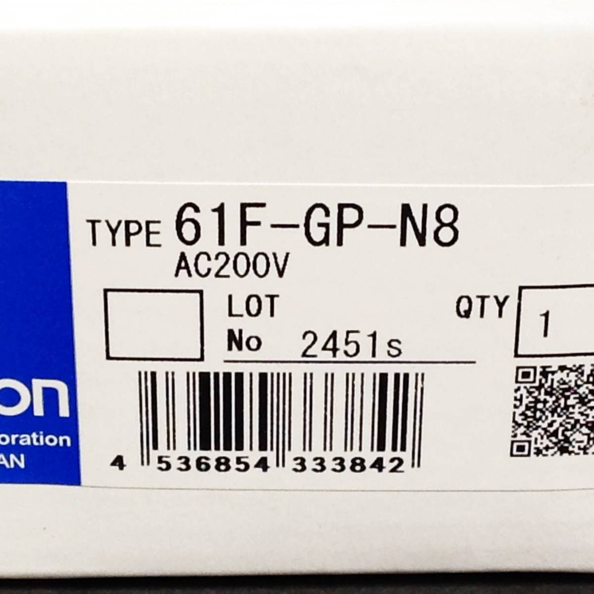 ●【AH-04574】未使用品 OMRON オムロン フロートなしスイッチ（コンパクト・プラグインタイプ）61F-GP-N8【レターパックプラス可】_画像2