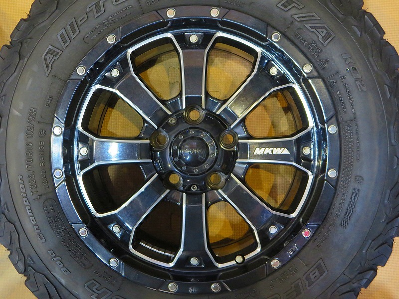 美品 バリ溝【MKW MK-46 BFグッドリッチT/A KO2 225/70R16】16インチ 7J+42 PCD114.3-5H CX-5 エクストレイル デリカ D5 カローラクロス_画像5