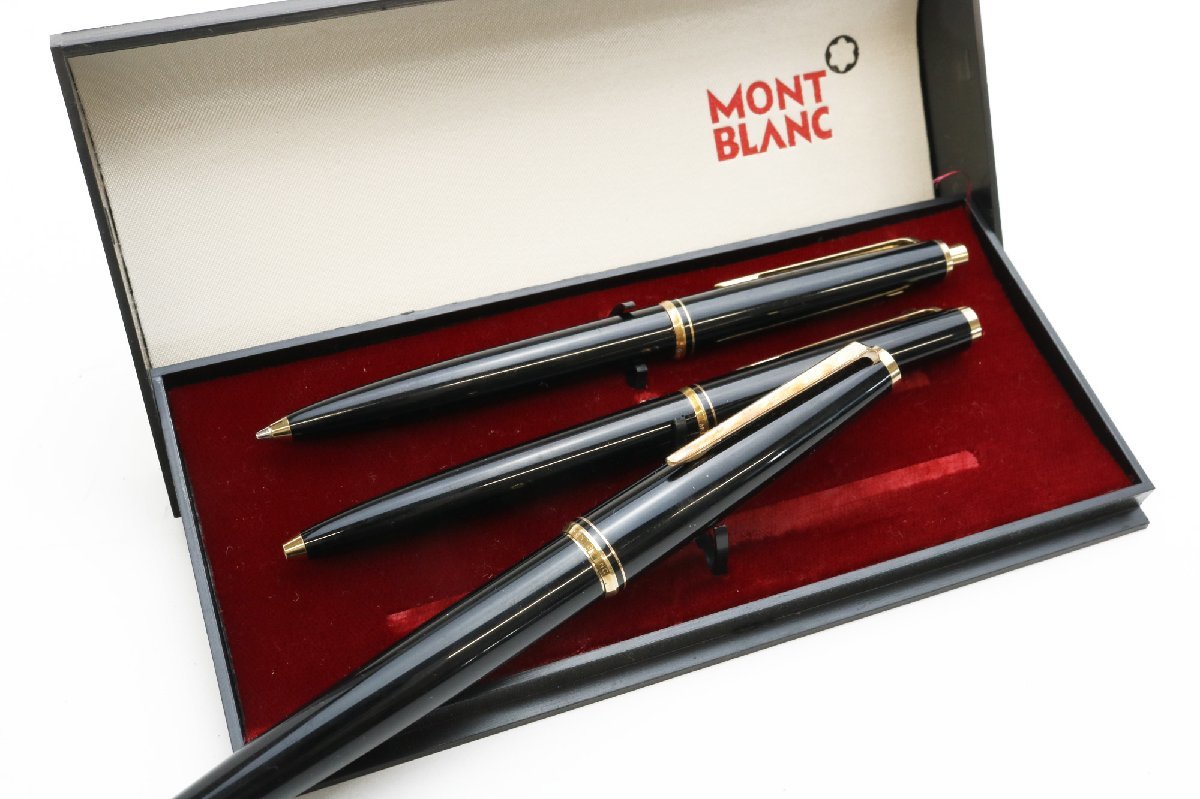 (585刻印) MONTBLANC モンブラン 万年筆ペン先585,ボールペン,シャーペン,計3点 ※筆記未確認 ケースに社名有◆おたからや(x-A31468)同梱-2_画像1