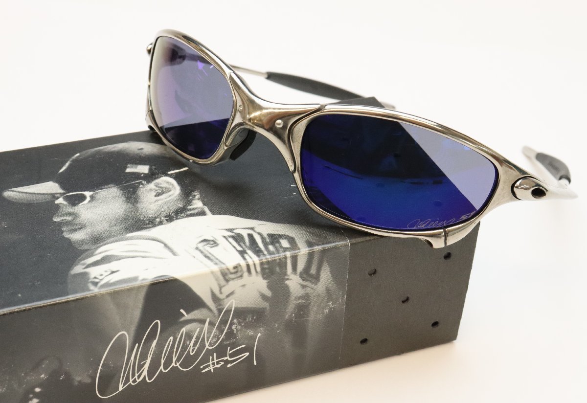 OAKLEY オークリー イチロー 51 シグネチャーモデル サングラス ジュリエット《IS01225》シルバー×ブルー◆おたからや【F-A38721】_画像1