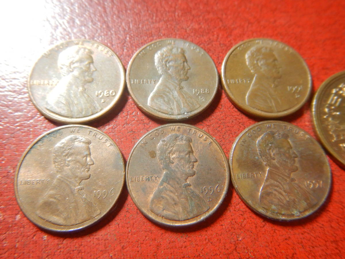 外国・USA／リンカーン１セント硬貨６枚　24020402_画像3