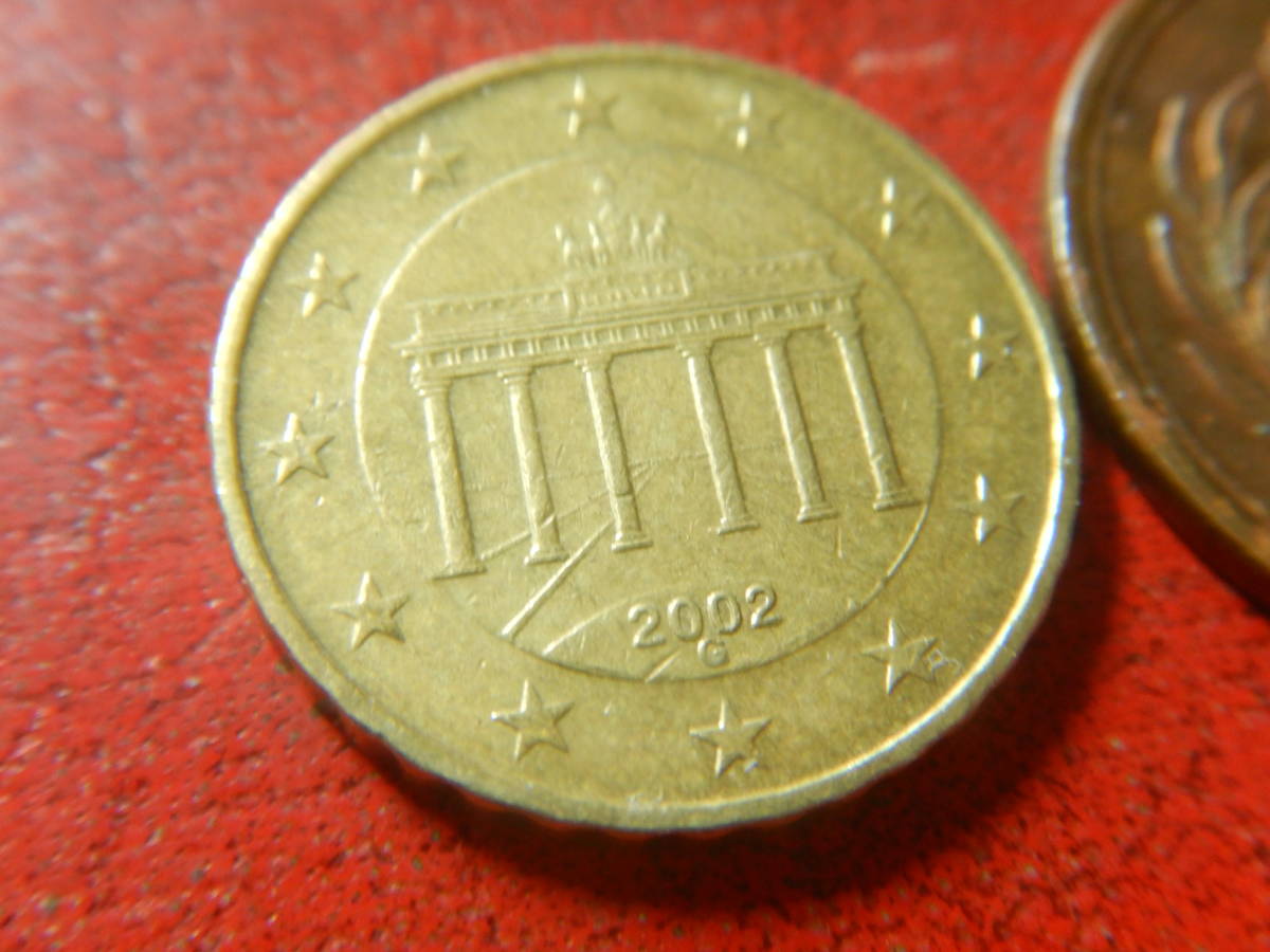 外国・ドイツ／１０ユーロセント黄銅貨：ブランデンブルク門（2002年）　240205_画像3