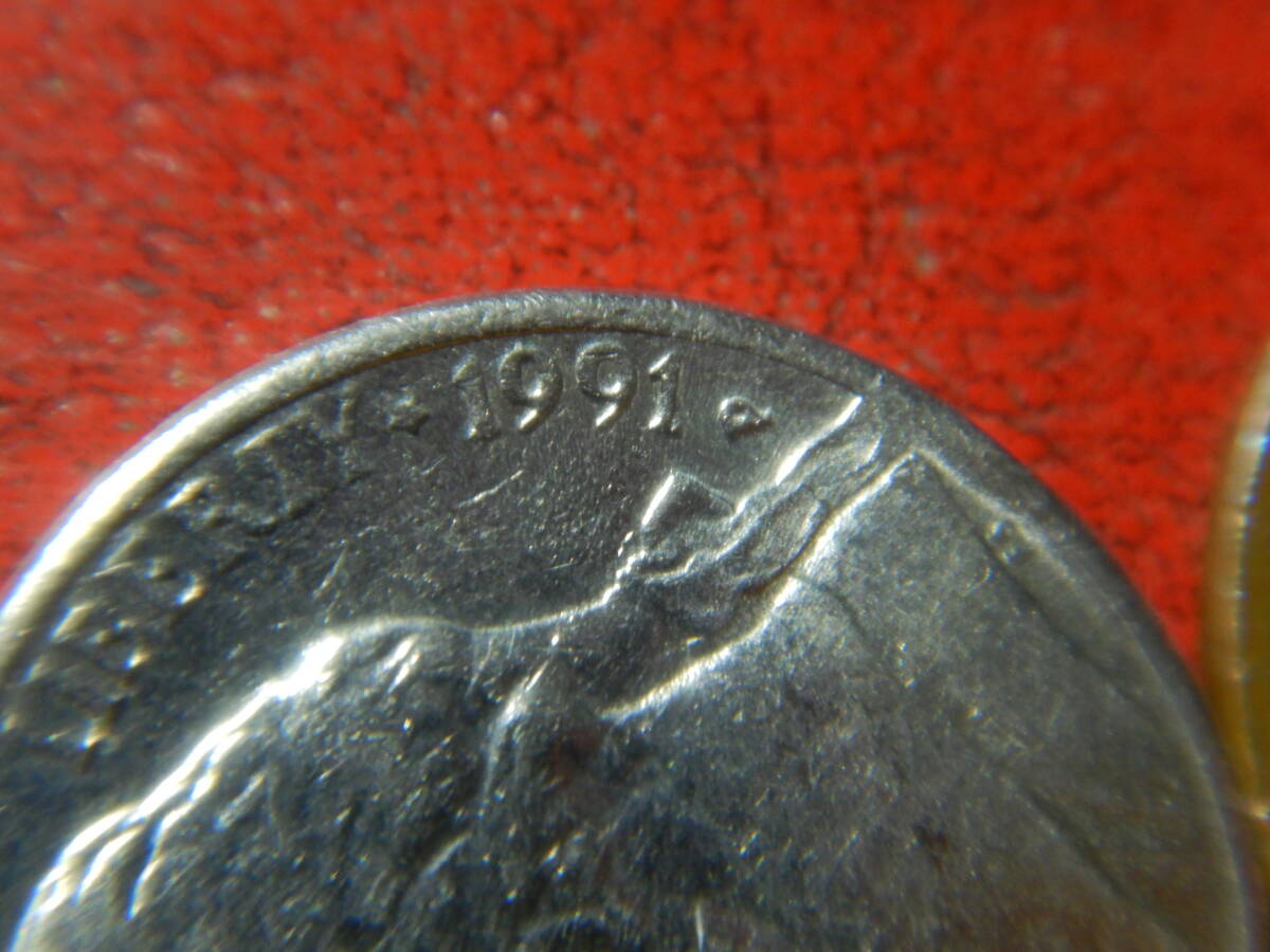 外国・USA／ジェファーソン５セント白銅貨（1991年P）　240213_画像2