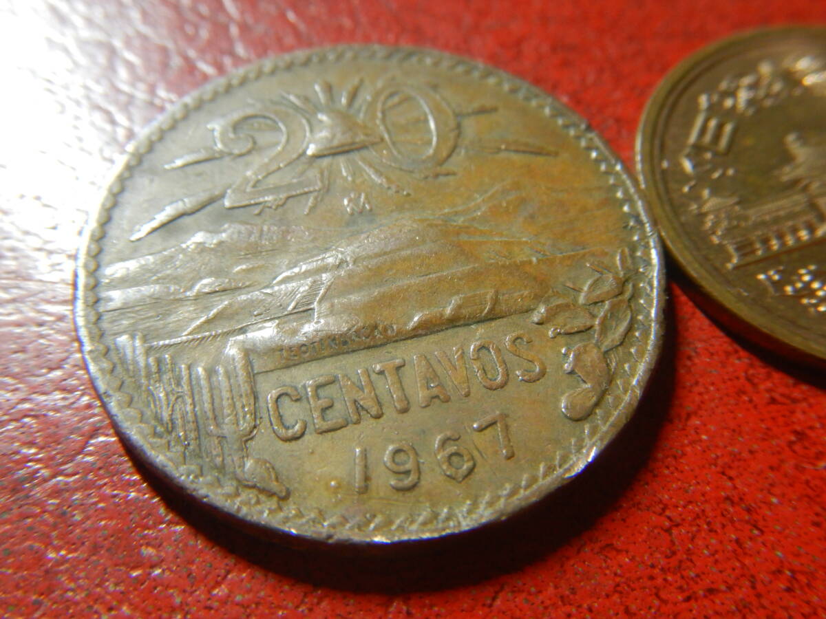 外国・メキシコ／２０センタボ青銅貨：テオティワカン遺跡（1967年）　240216_画像3