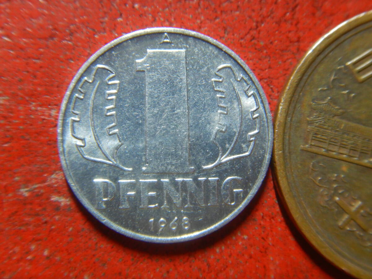 外国・東ドイツ／１ペニヒ・アルミニウム貨（1968年A）　24022702_画像2