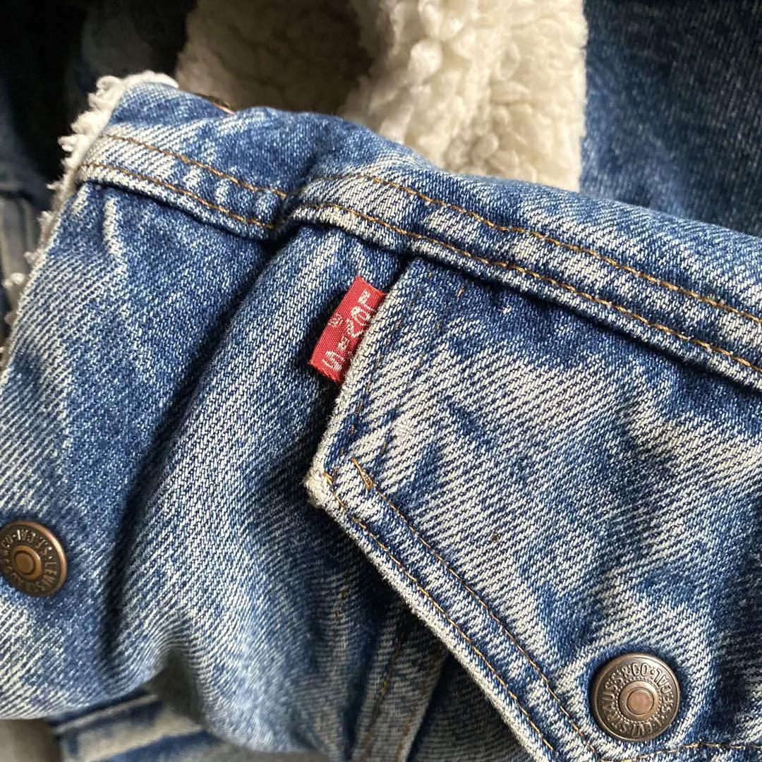 極上 ハチノス 80s ビンテージ USA製 Levis リーバイス デニム トラッカー ボア ジャケット Gジャン 4ポケット 42 80年代 アメリカ製_画像6