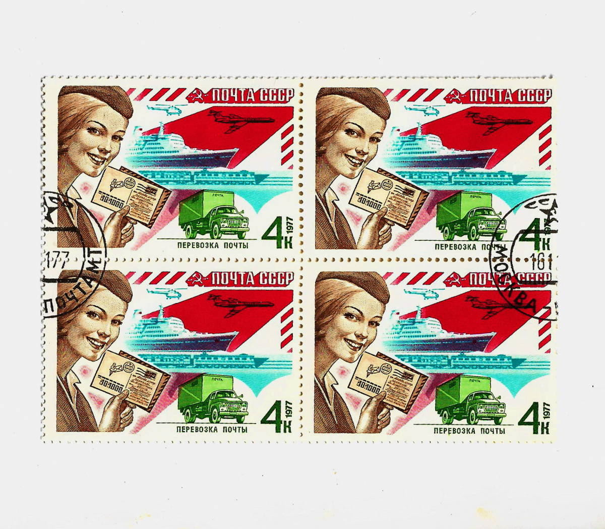 『CCCP ソ連』 古い切手 4枚ブロック x 10枚 裏面糊付美品 - YJ-17_画像9