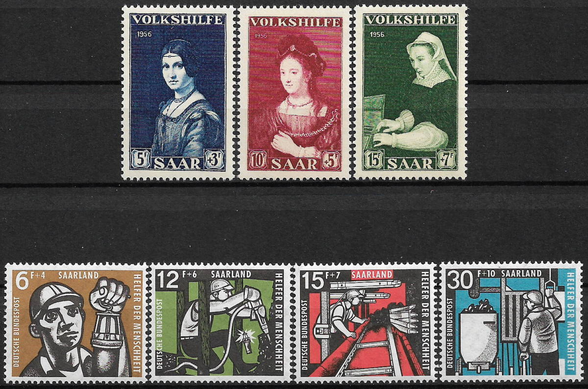 1956-57 year - Germany. ./ The -ru- [ painter da* vi nchi/ Len Blanc to. picture ]3 kind .+[ industry engineer ]4 kind .- unused (MNH)-VD-470