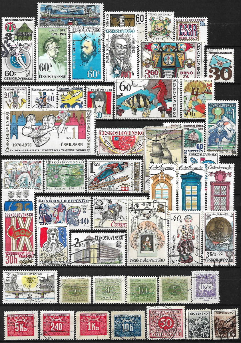 チェコスロバキア 最初切手 ~ 通常.記念 使用済み 切手 - 416枚 (重複なし)-P-525_画像6