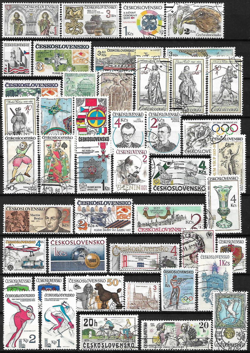 チェコスロバキア 最初切手 ~ 通常.記念 使用済み 切手 - 416枚 (重複なし)-P-525_画像8