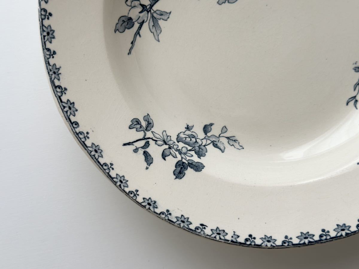 フランス アンティーク 皿 Sarreguemines サルグミンヌ /  “FAVORI”  愛らしい小鳥の深皿プレート スープ皿 の画像2