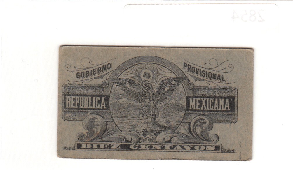 Pick#S698/メキシコ革命期 厚紙紙幣 連邦管区 10センタボ（1914）[2854]_画像2