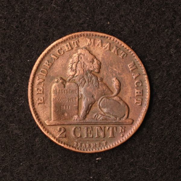 ベルギー 2セント銅貨（1911）[E3060]コインの画像1
