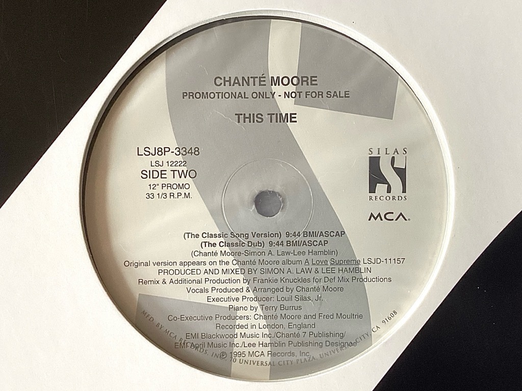 CHANTE MOORE - THIS TIME (Frankie Knuckles Remixes) - 4バージョン全て最高！至福の激レアUSオリジナルPR0MO12インチ 1995 の画像2