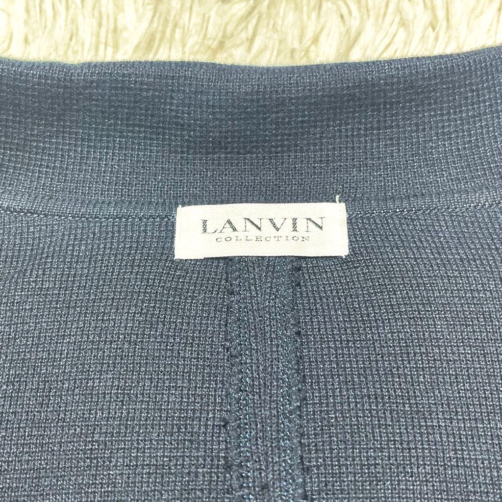 圧倒的存在感 XLサイズ LANVIN Collection【王者の風格】ランバン テーラードジャケット ニット◎ ストレッチ トロトロ質感◎ シルク◎_画像8