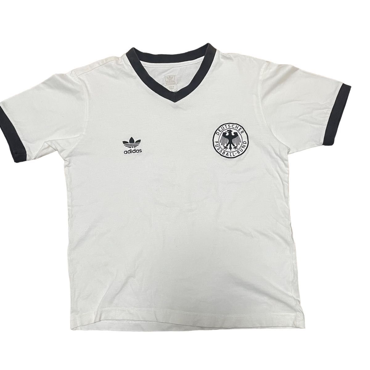00s ドイツ　サッカー　リンガーtシャツ　背番号付き　万国旗タグ adidas 半袖　古着
