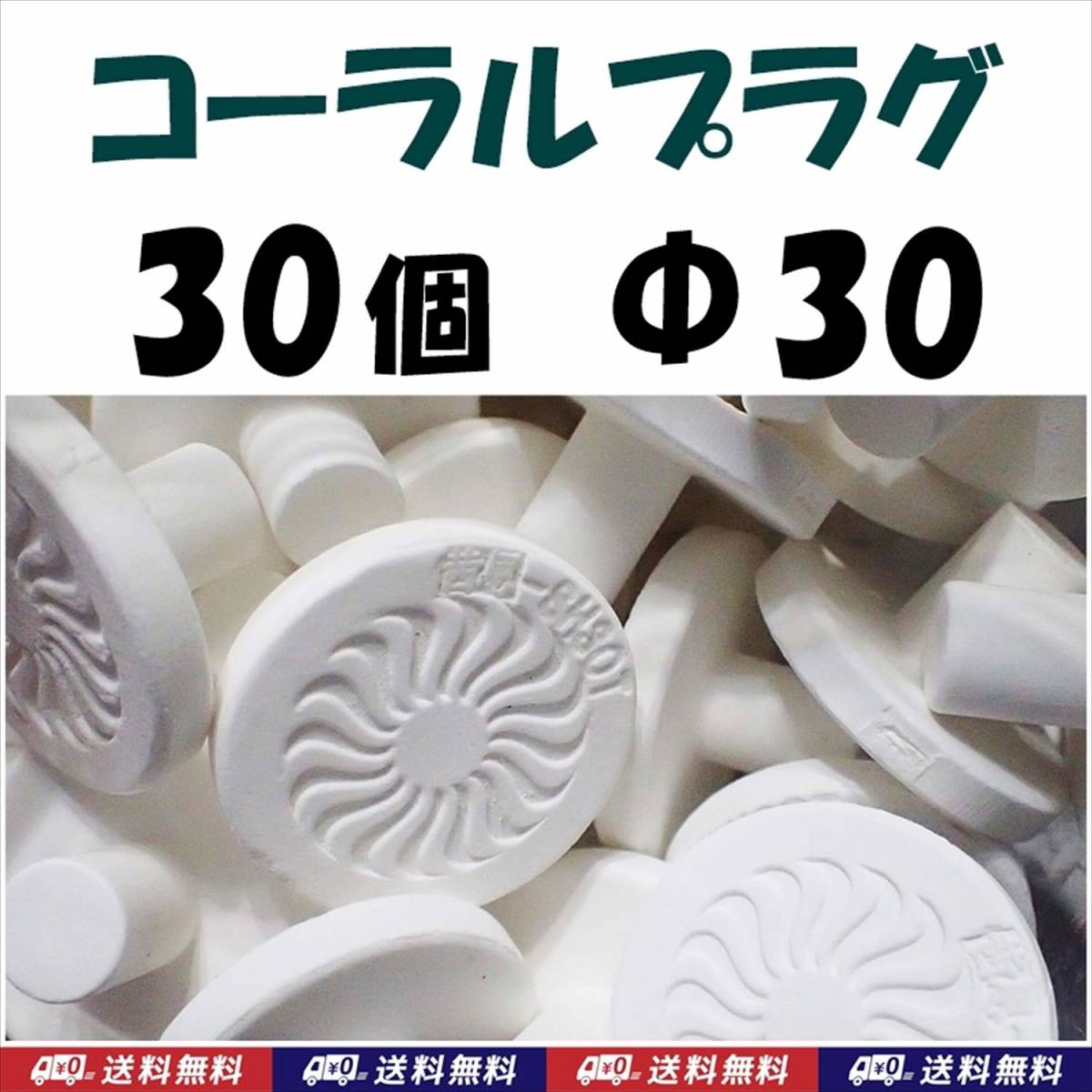 【送料無料】コーラルプラグ 30個 直径30mm Ｔ型 Φ30 コーラルフラッグ  海水魚 珊瑚 育成水槽に サンゴ プラグ セラミックの画像1