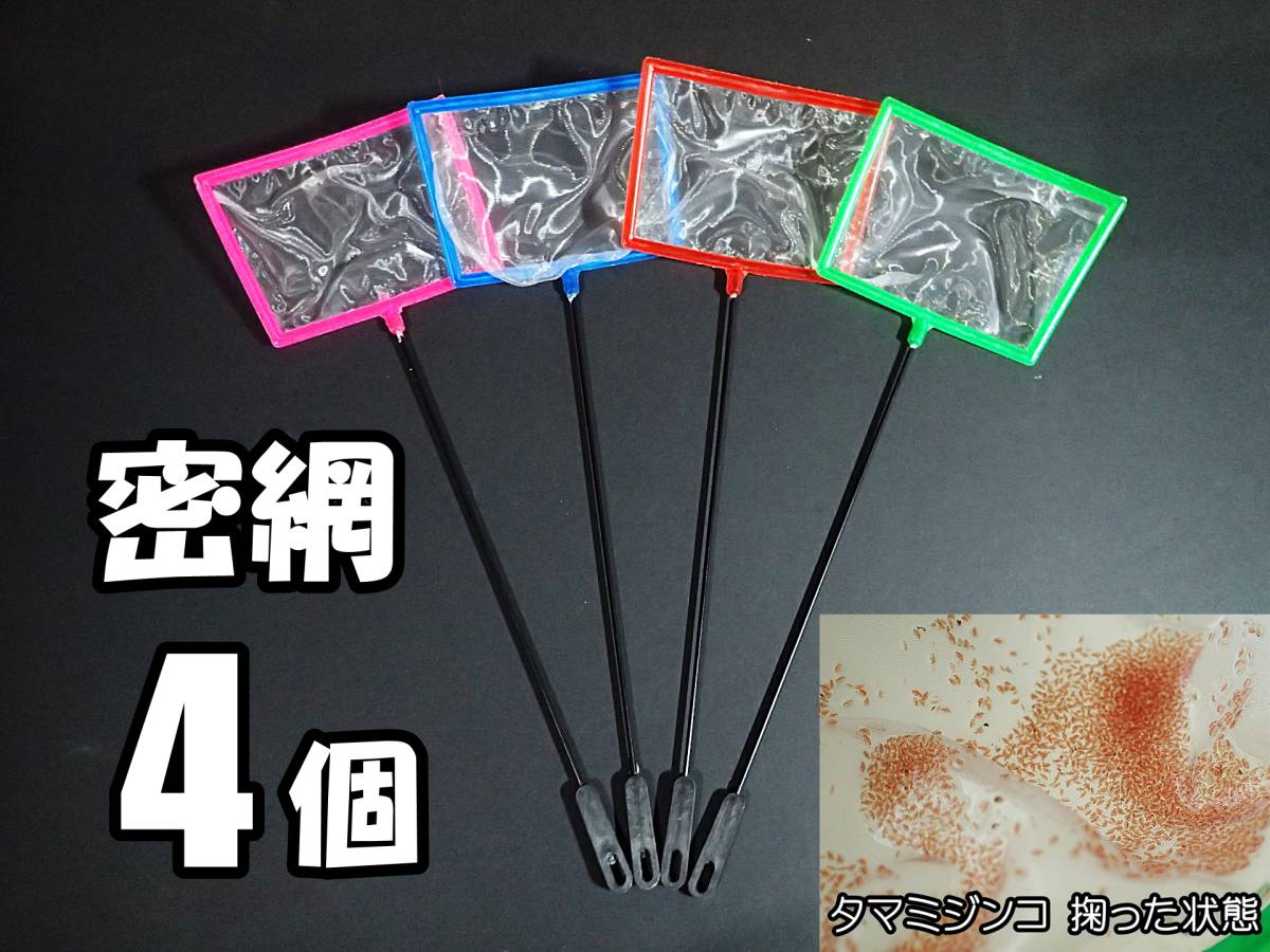 【送料無料】密網 ネット 4個 角型  水槽用品  ミジンコ メダカ エビ 等用に使えます（ブラインシュリンプ・ゾウリムシは濾せません）の画像1