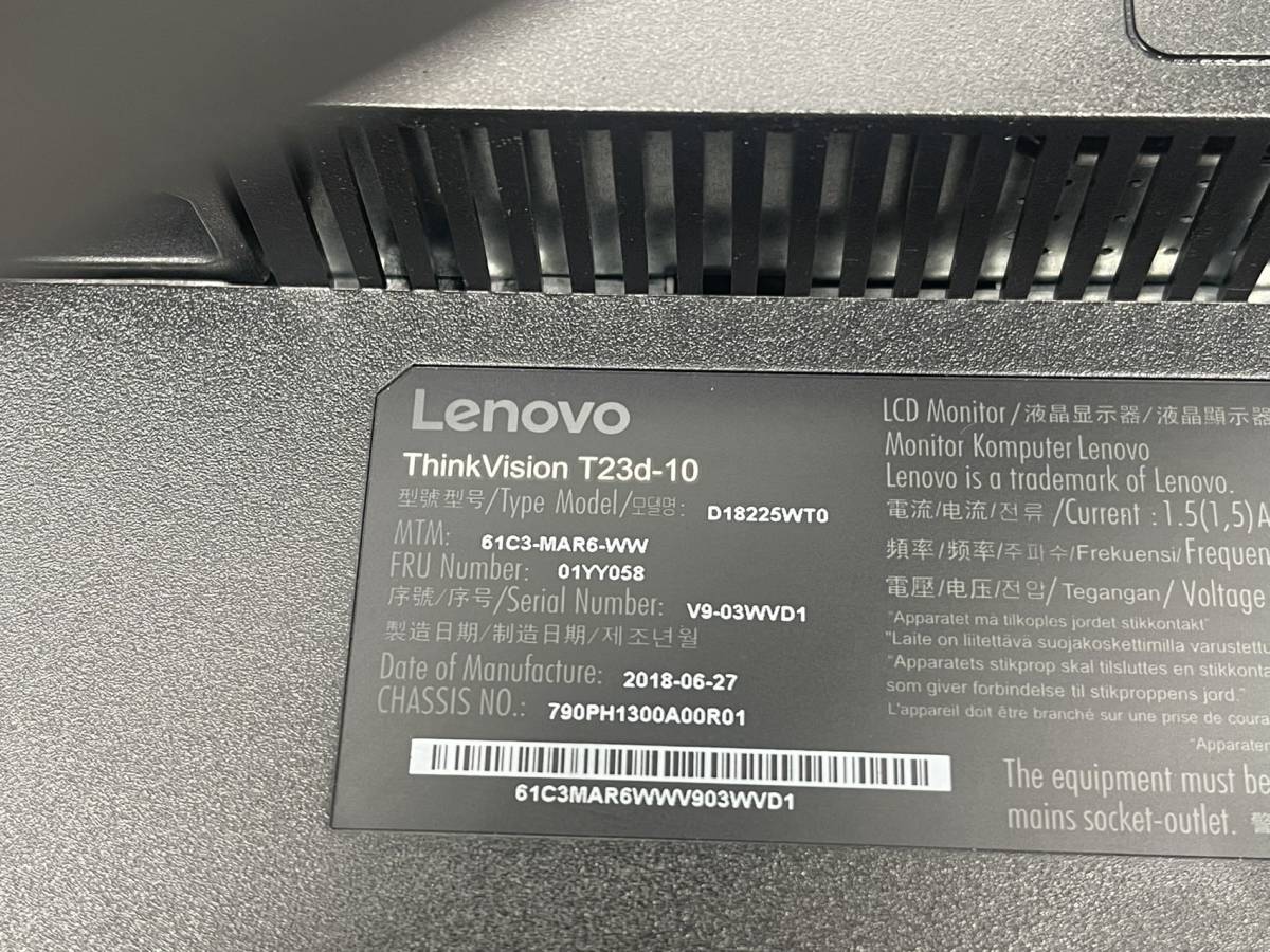 Lenovo T23d-10　23型ワイド 　HDMI DP VGA 1920X1080_画像3